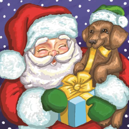 Santa &#x26; Puppy Canvas Painting Kit by Artist&#x27;s Loft&#x2122; Necessities&#x2122;